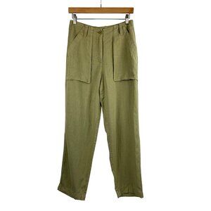 J.Crew Womens Linen Blend Utility Pants Size 2 Khaki Green New With Tags